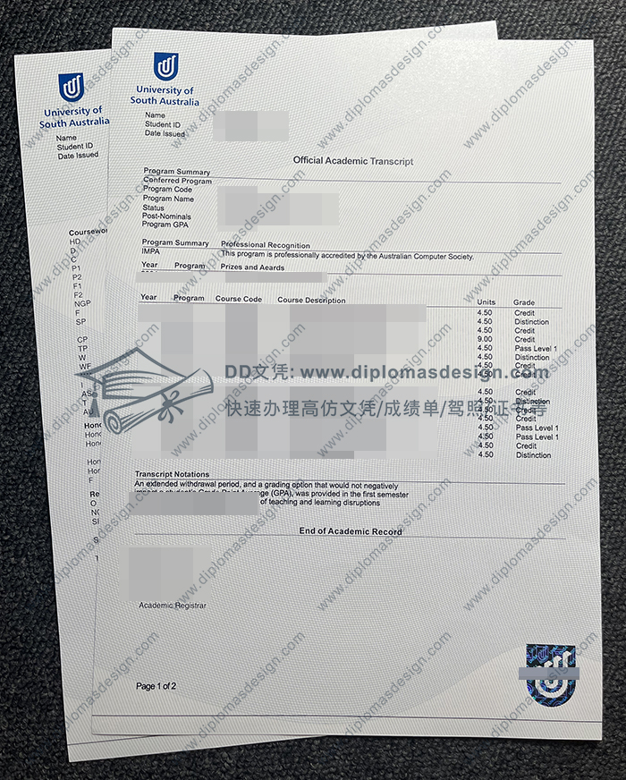 南澳大学成绩单