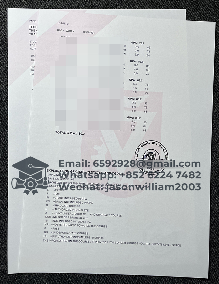 以色列理工学院成绩单