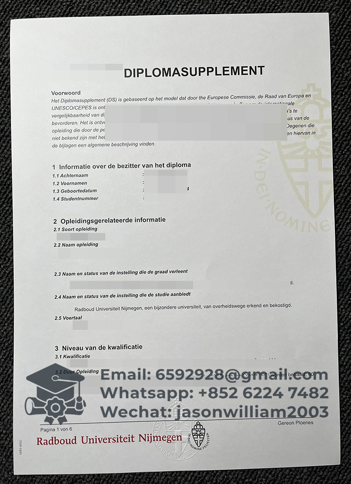 拉德堡德大学成绩单