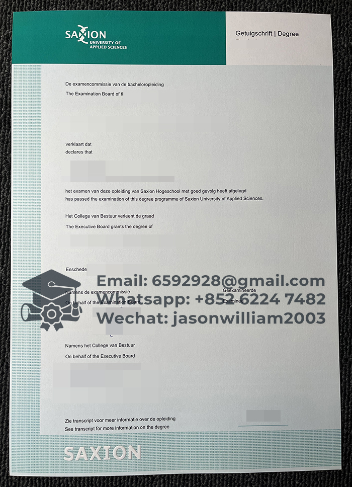 萨克欣应用科学大学文凭