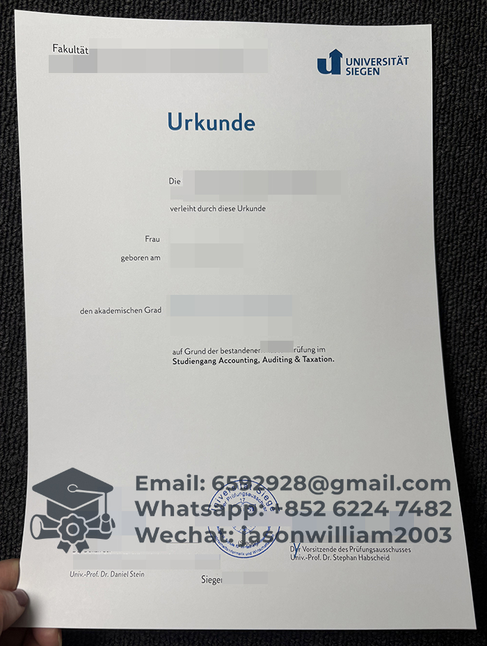 锡根大学毕业证